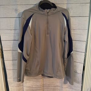 Brooks 1/4 Zip Pullover Size Large Gray with Purple
